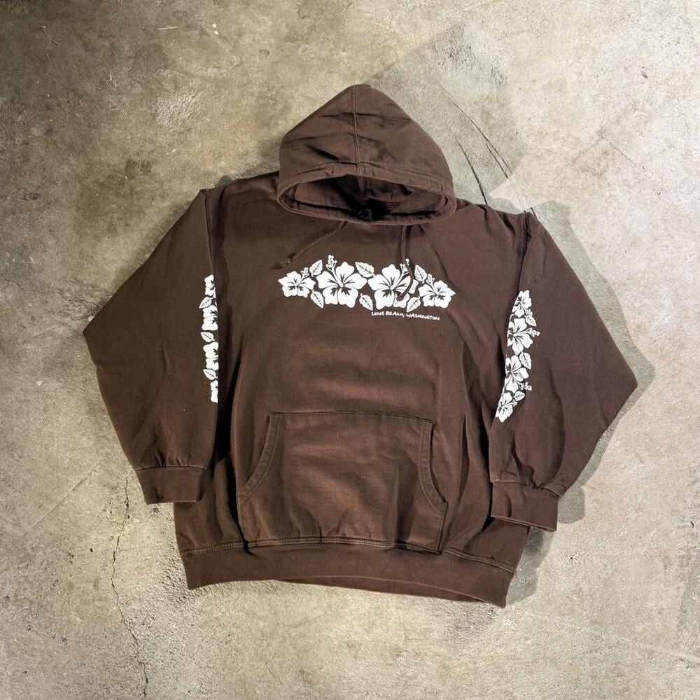 Y2K Mocha Brown Long Beach Washington Hoodie